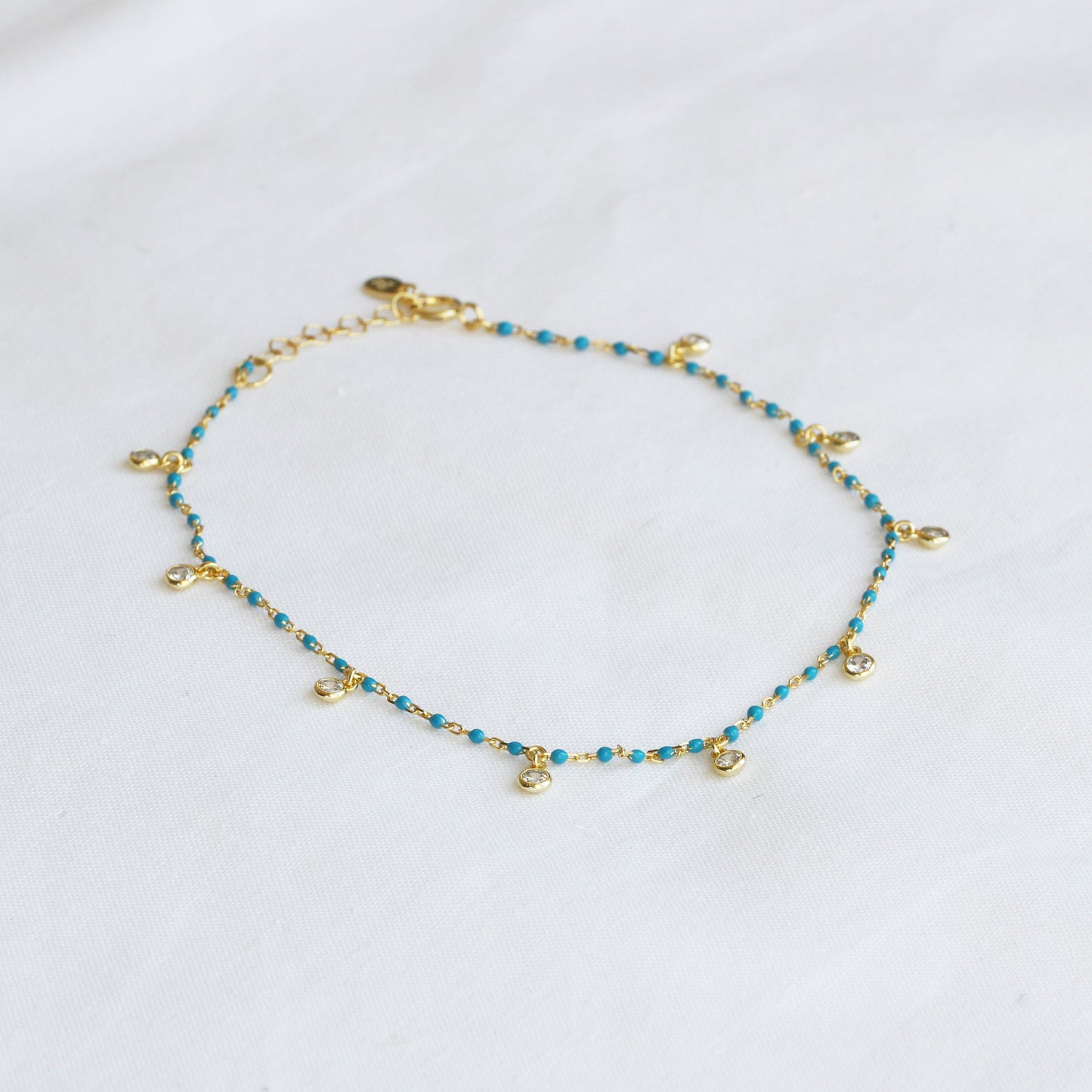 Turquoise Gold Plated Or Sterling Silver Anklet