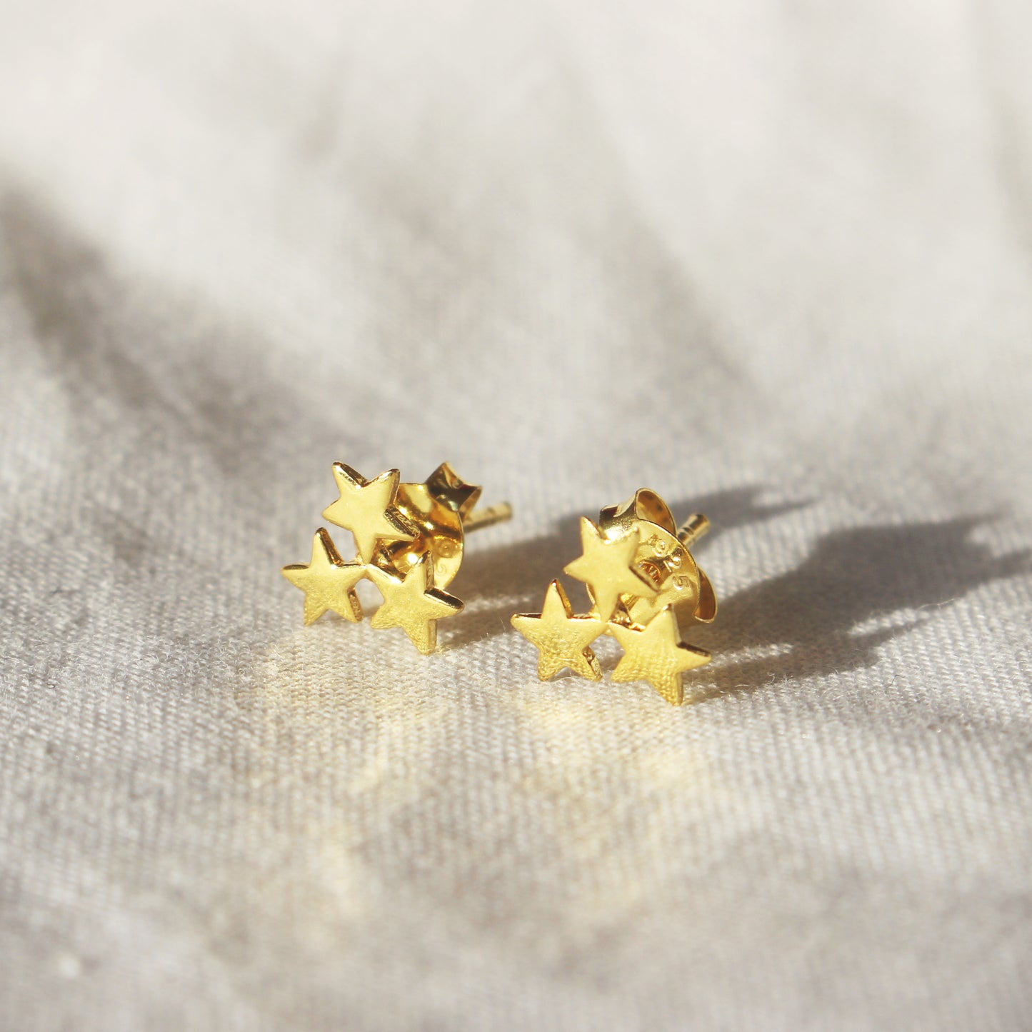 Dainty Star Cluster Stud Earrings in Gold or Silver