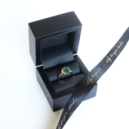 14ct Solid Gold Emerald Heaven And Diamond Ring