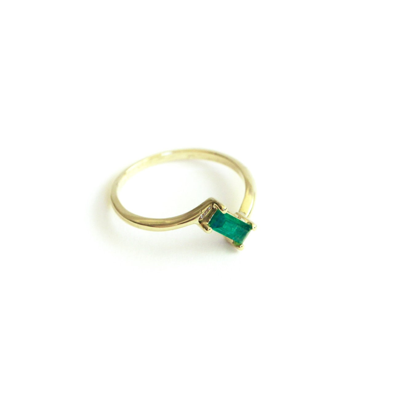 9ct Solid Gold Baguette Emerald Ring